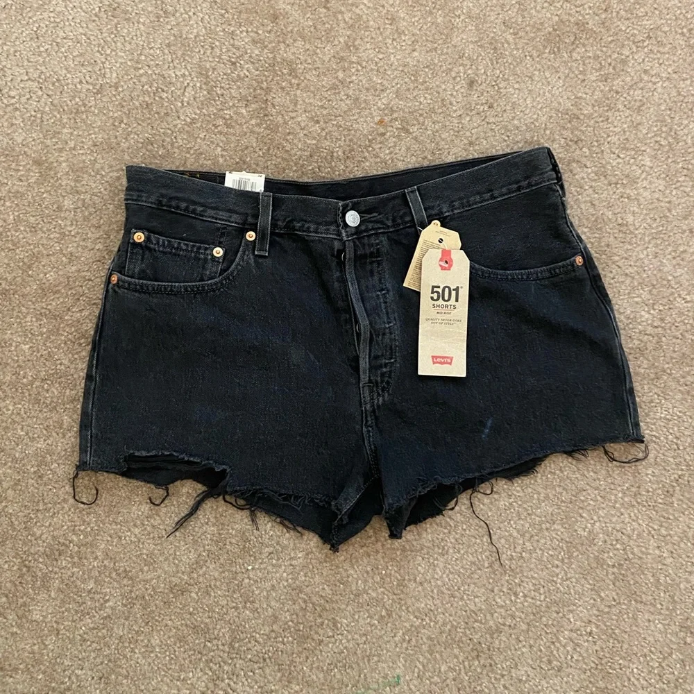 ☀️Levi’s 501 original distressed Shorts in Black